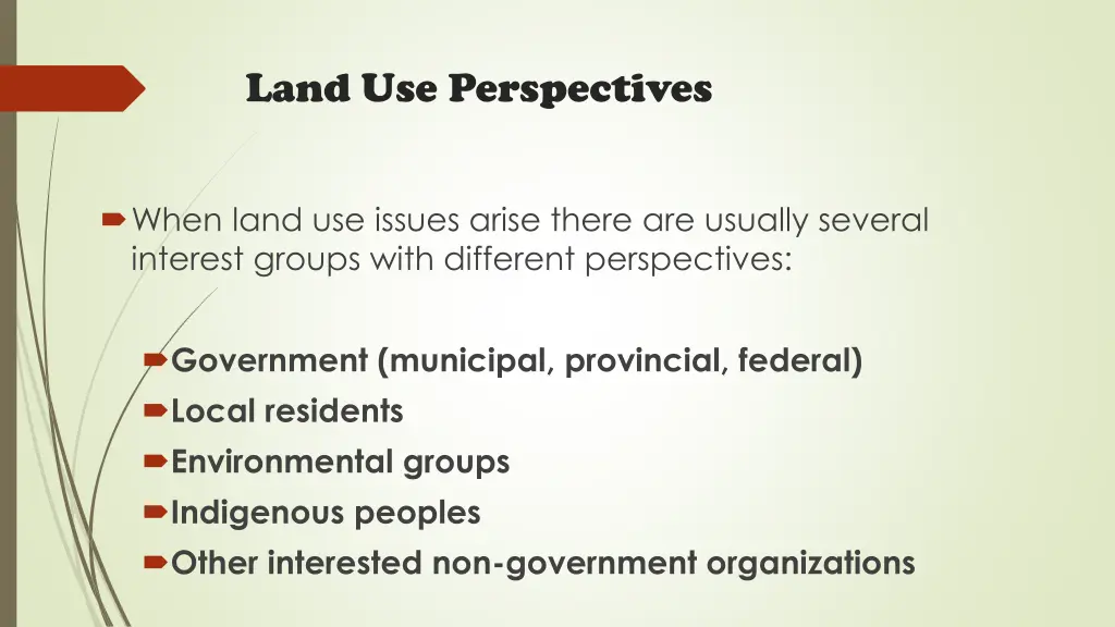 land use perspectives 1