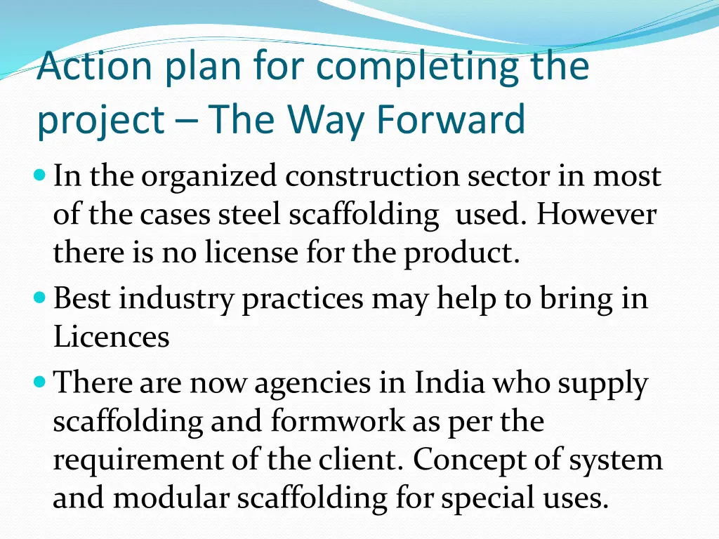 action plan for completing the project 1