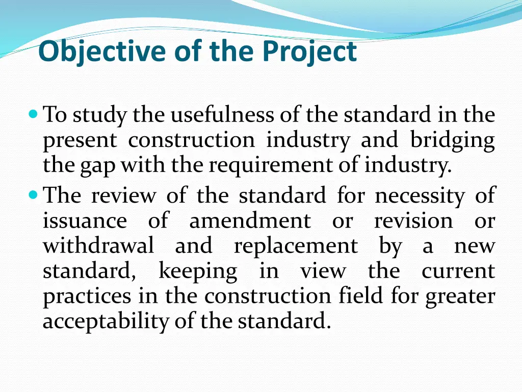 objective of the project