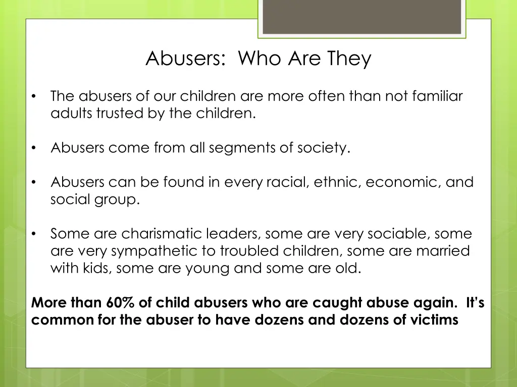 abusers who are they