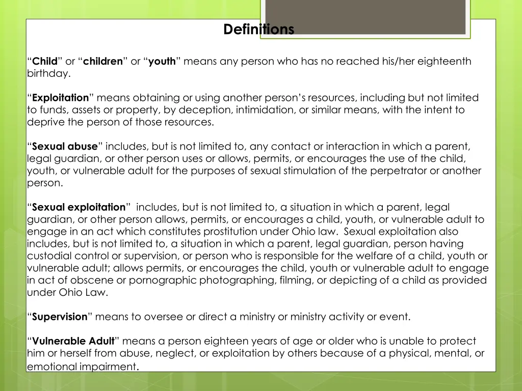 definitions