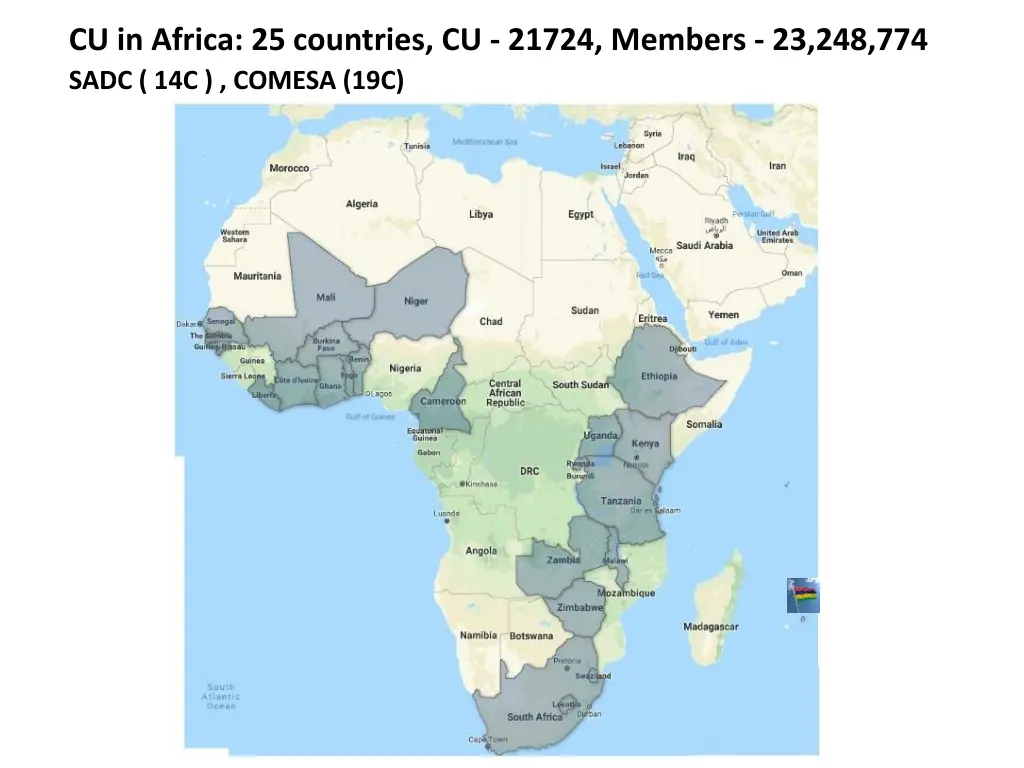 cu in africa 25 countries cu 21724 members