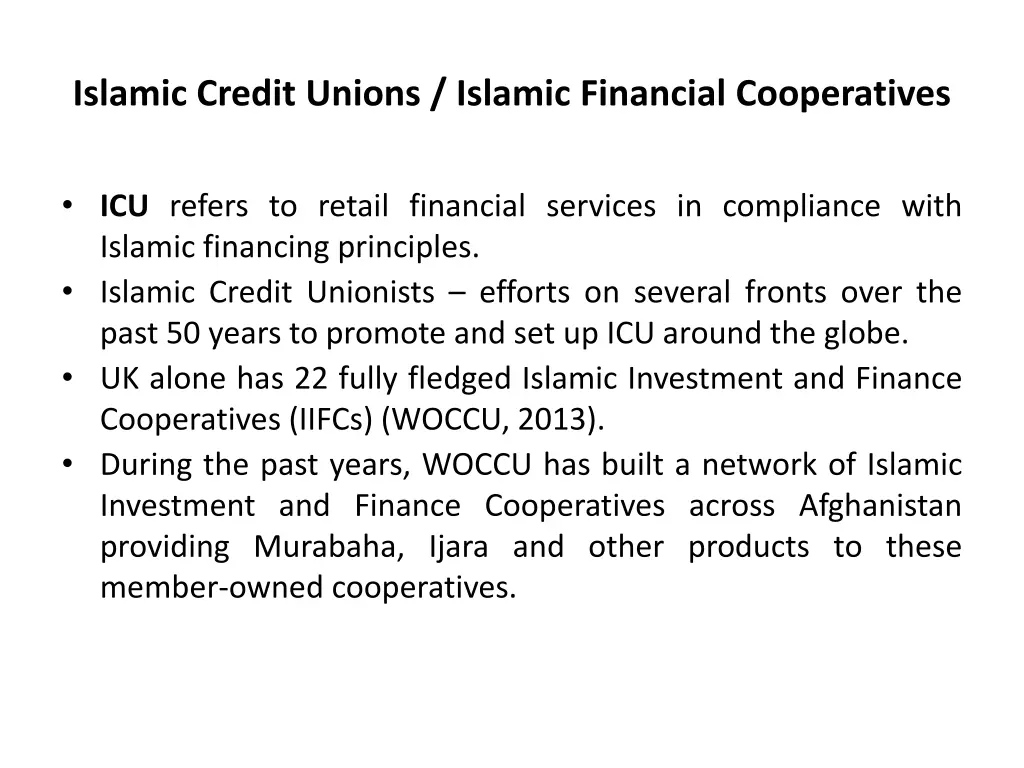 islamic credit unions islamic financial