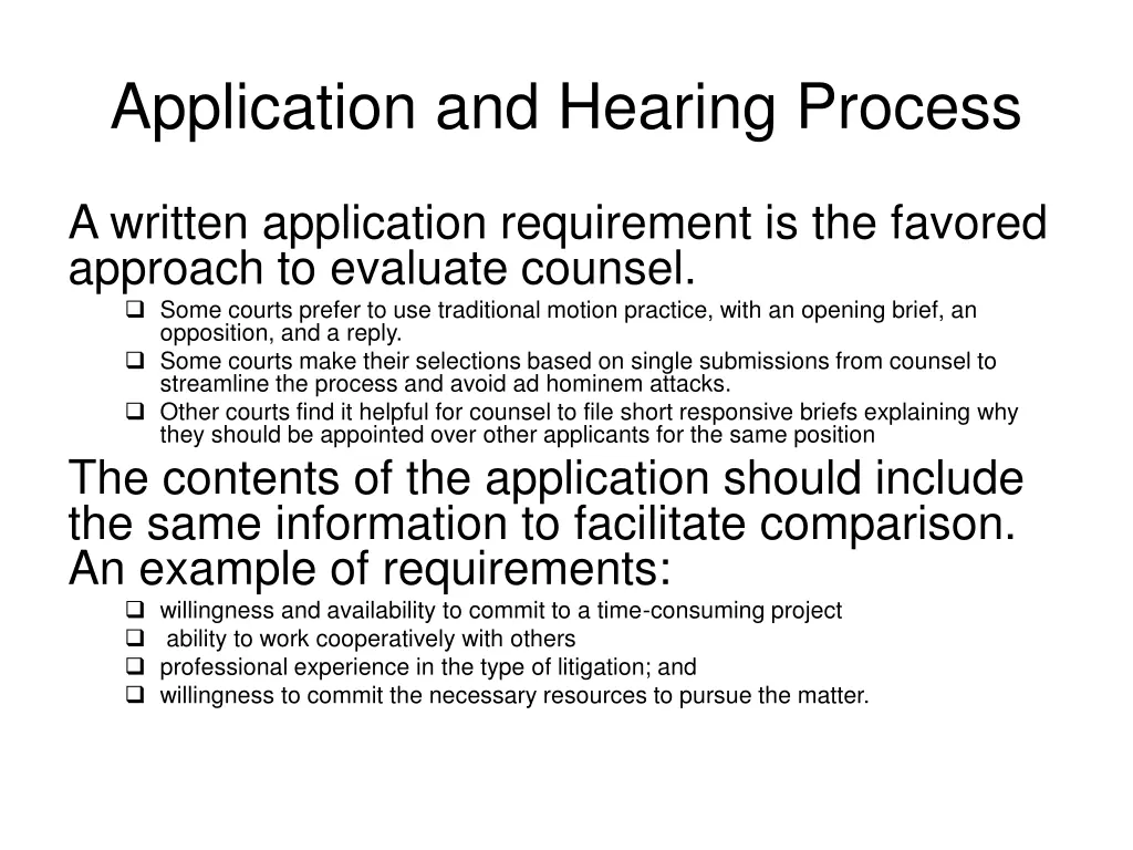 application and hearing process 1