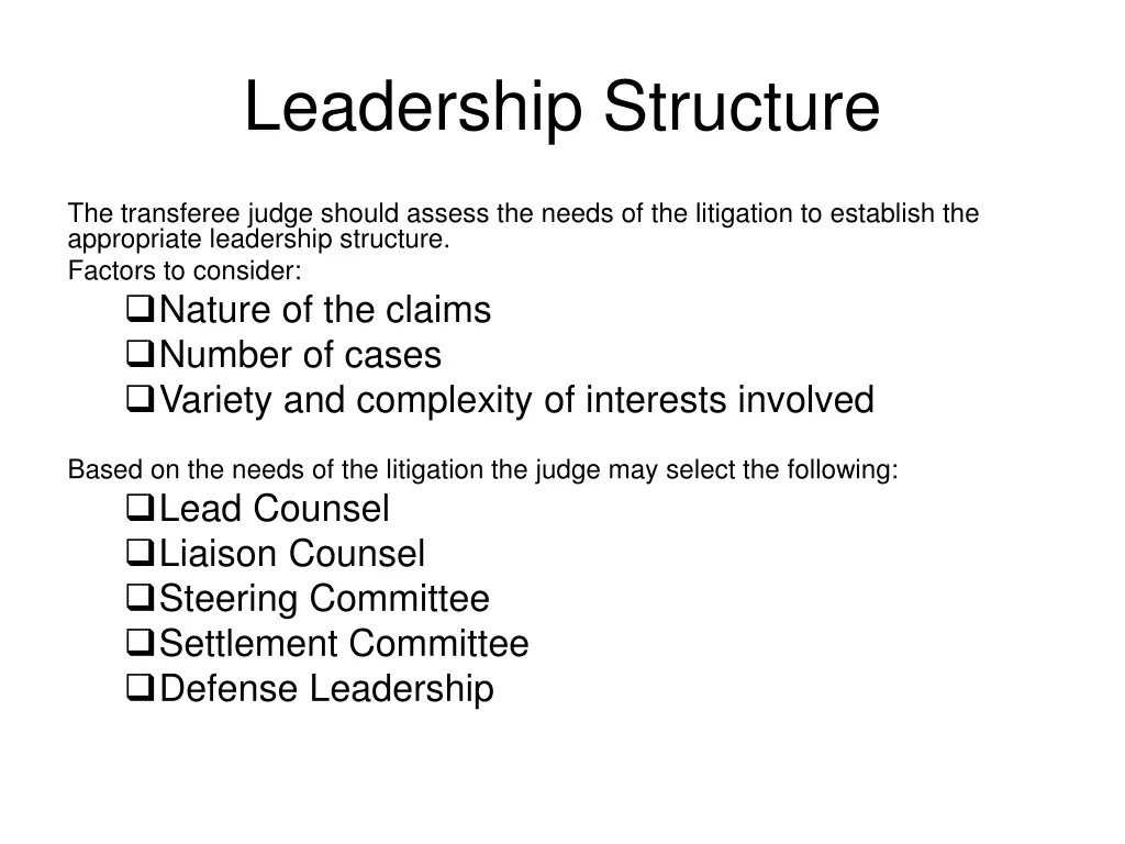 leadership structure