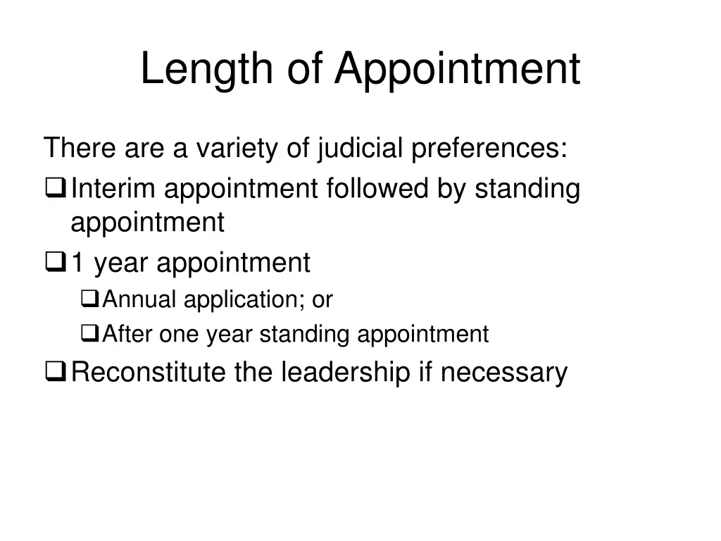 length of appointment