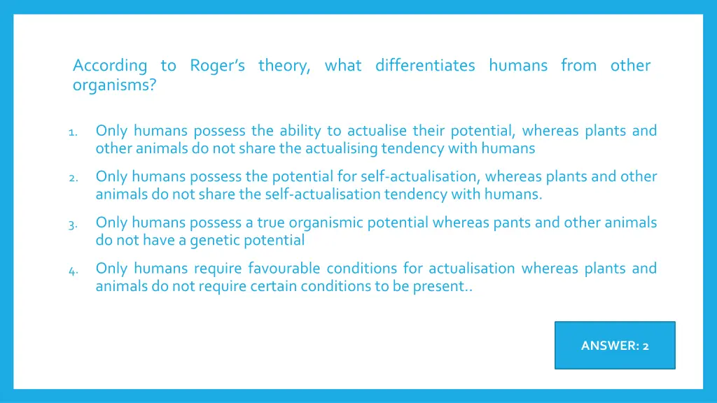 according to roger s theory what differentiates