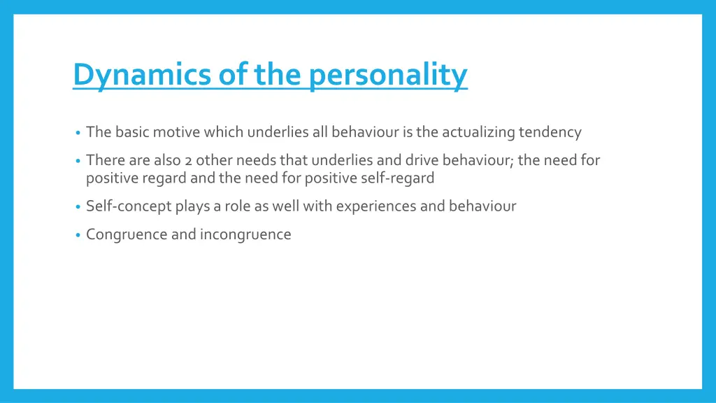 dynamics of the personality