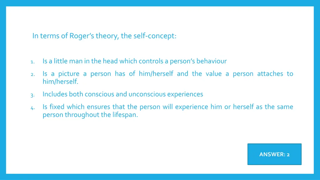 in terms of roger s theory the self concept