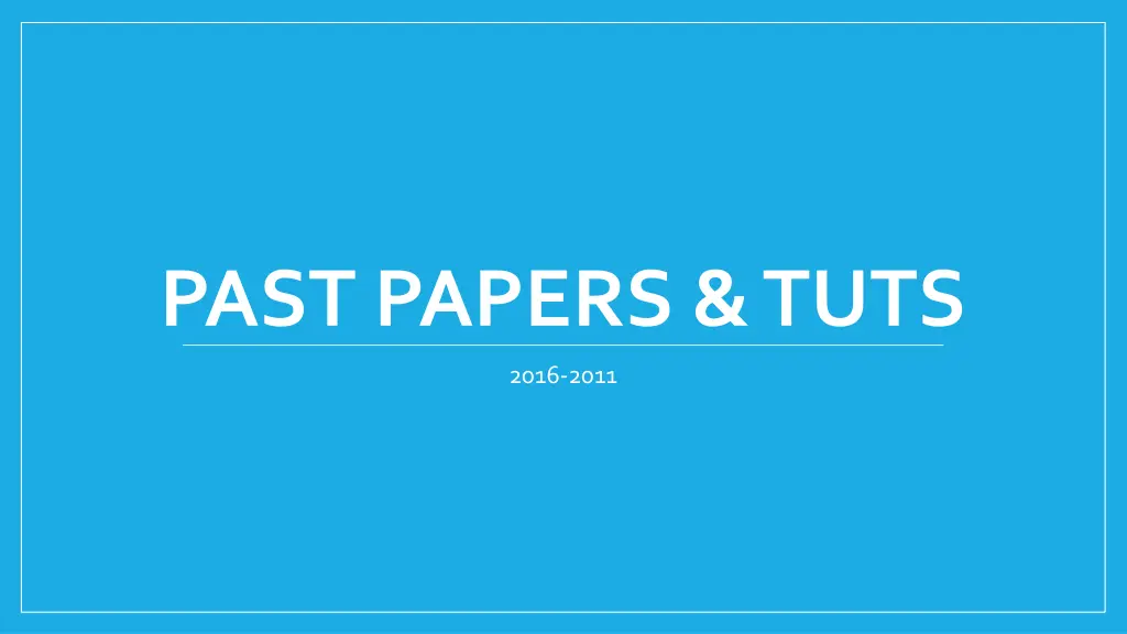 past papers tuts