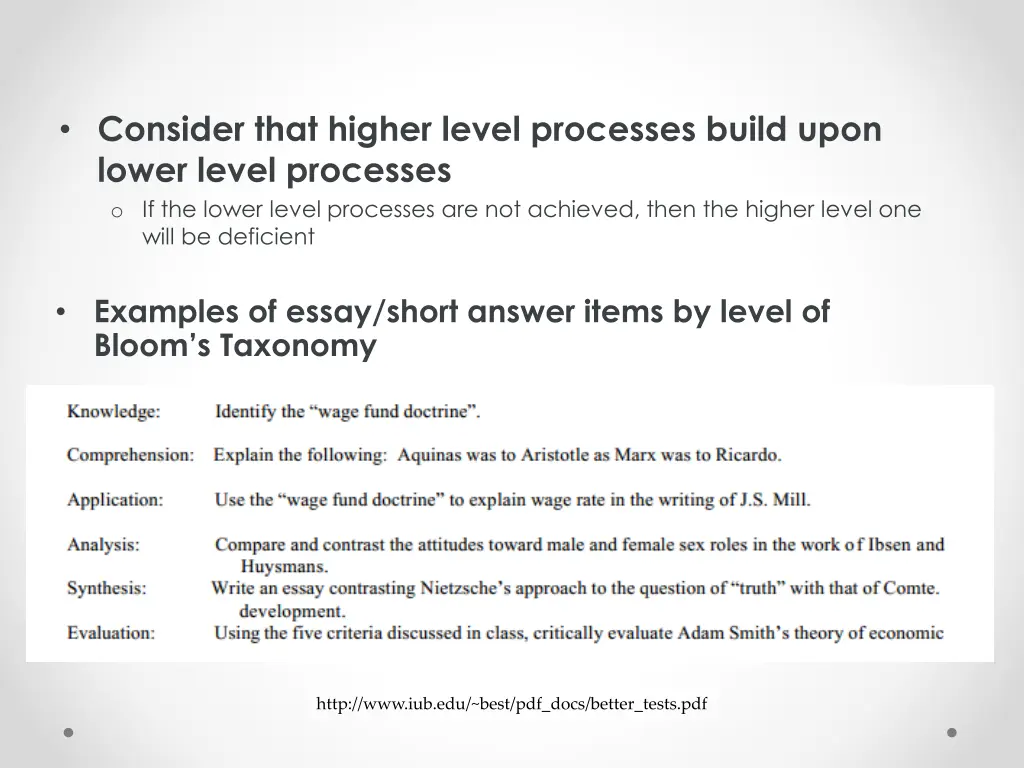 consider that higher level processes build upon