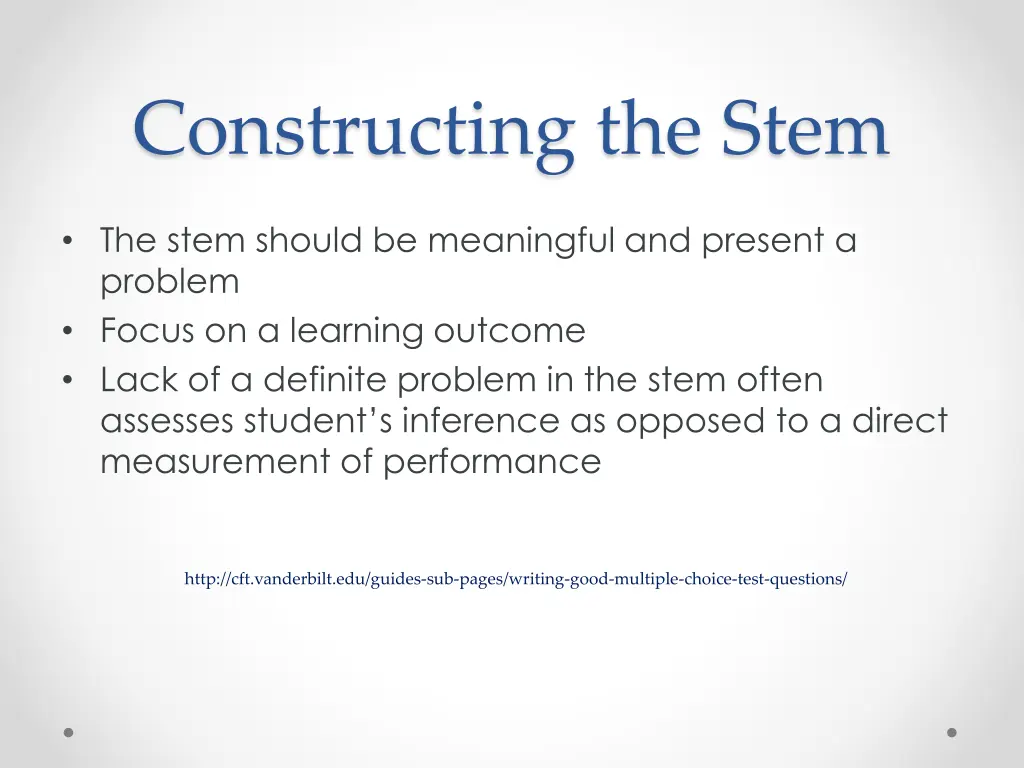 constructing the stem