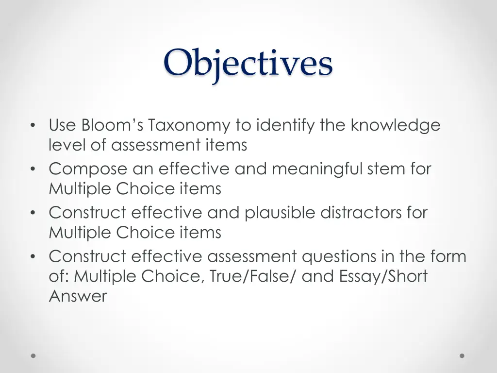 objectives