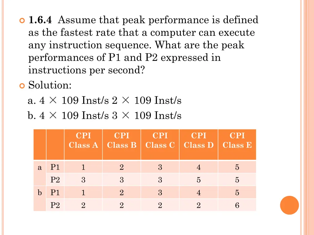 1 6 4 assume that peak performance is defined