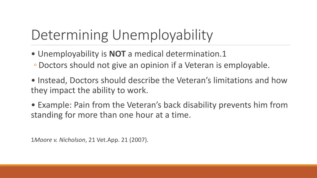 determining unemployability