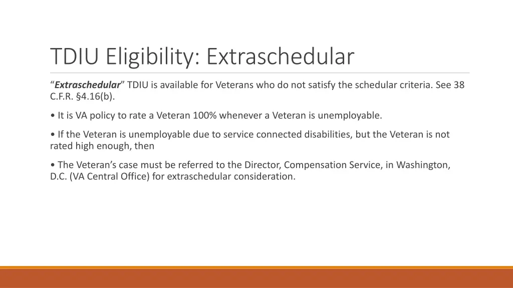 tdiu eligibility extraschedular