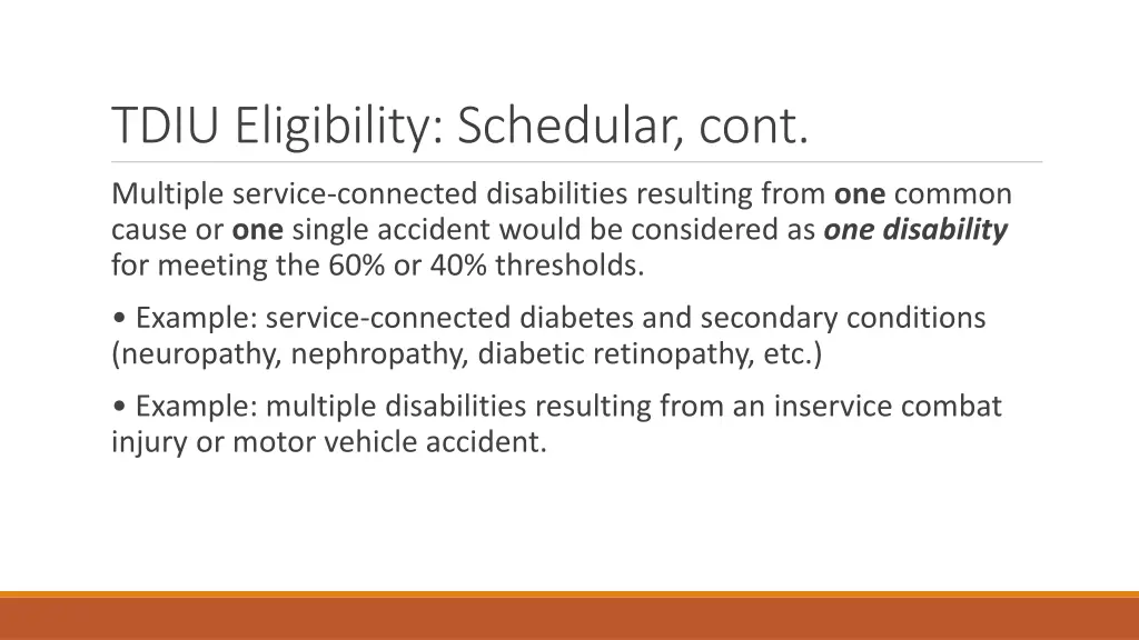 tdiu eligibility schedular cont