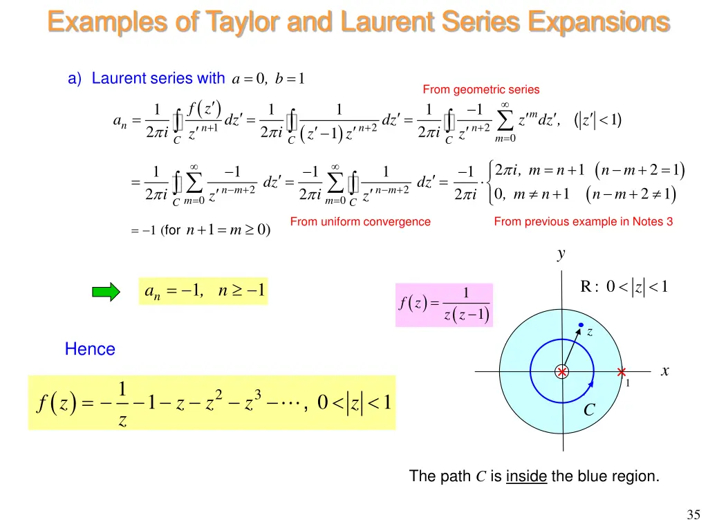 examples of taylor and laurent series expansions 1