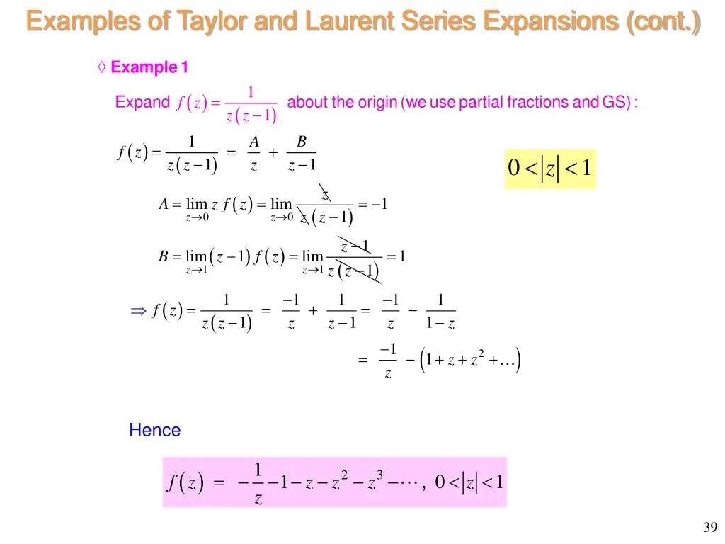 examples of taylor and laurent series expansions 5