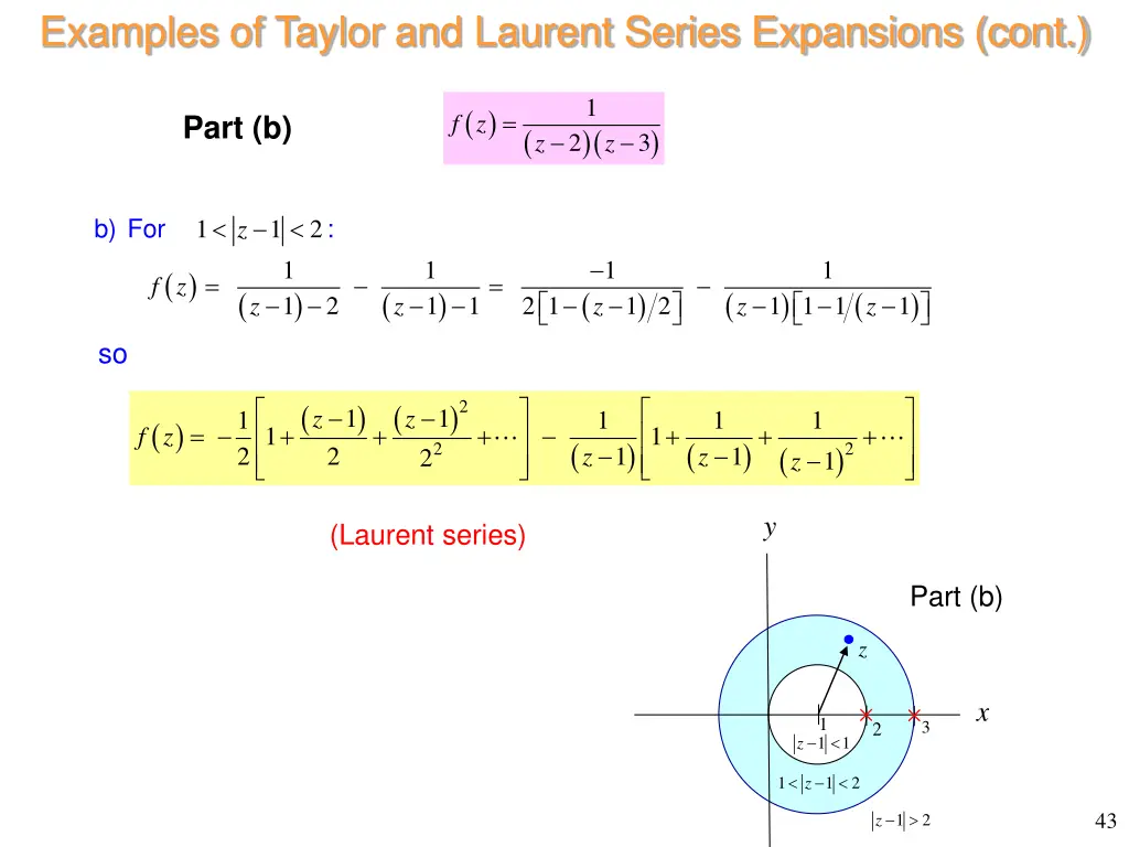 examples of taylor and laurent series expansions 9