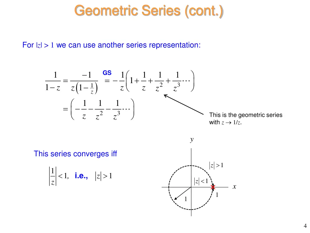 geometric series cont 1