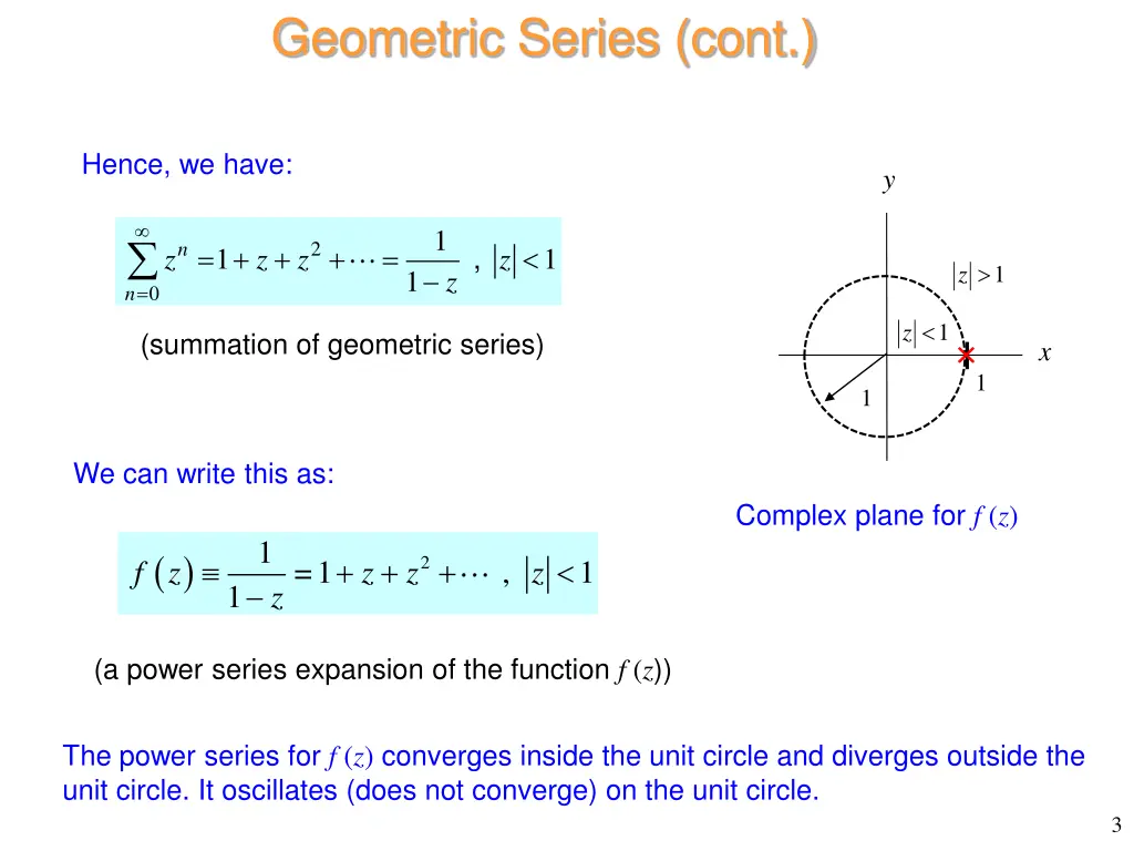 geometric series cont