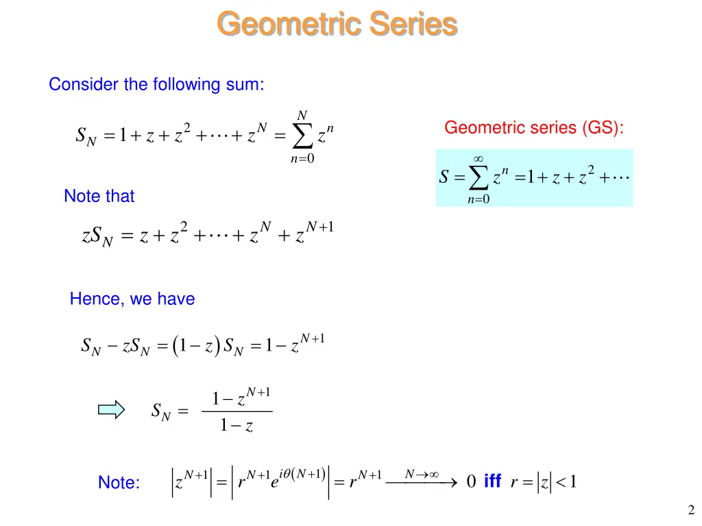 geometric series