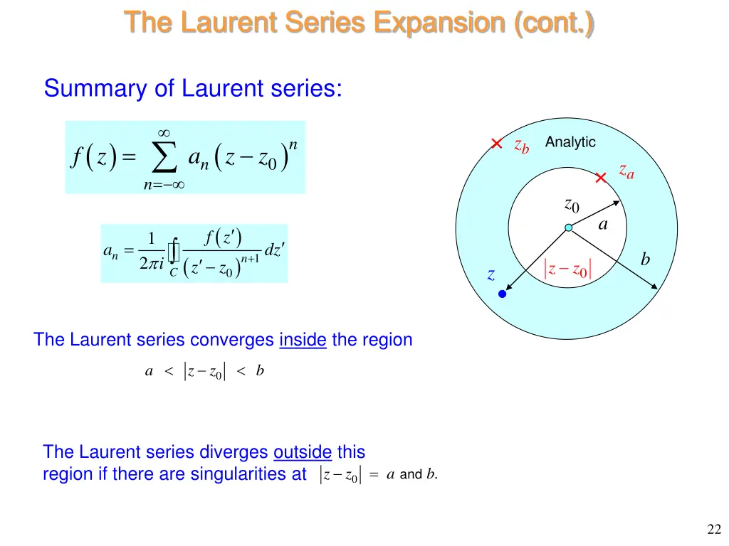 the laurent series expansion cont 1