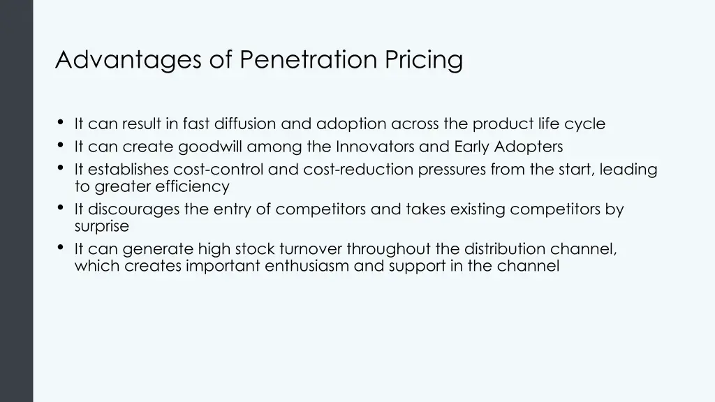 advantages of penetration pricing