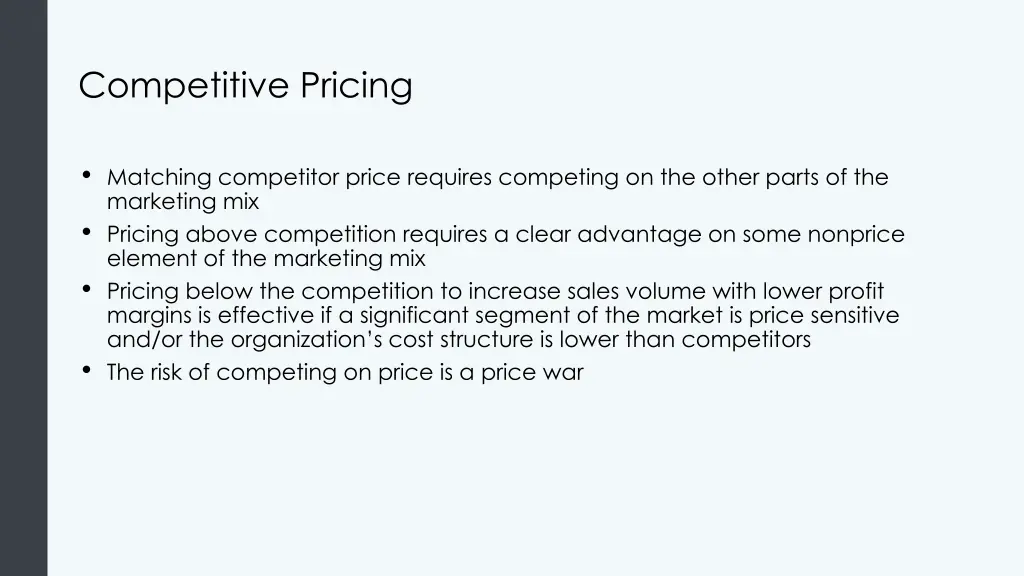 competitive pricing