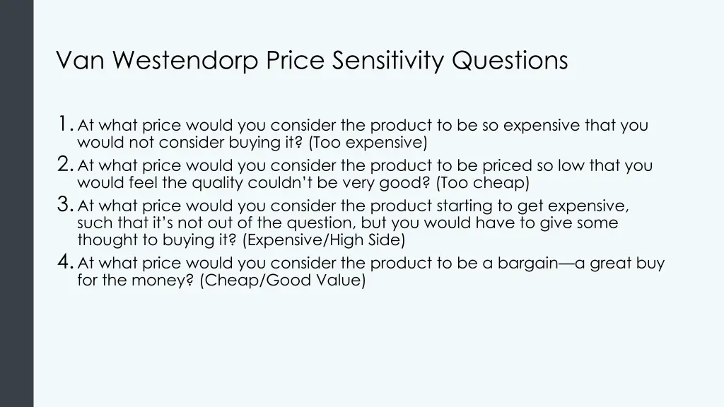 van westendorp price sensitivity questions