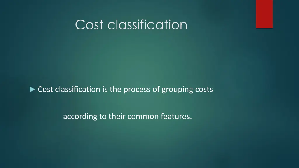 cost classification