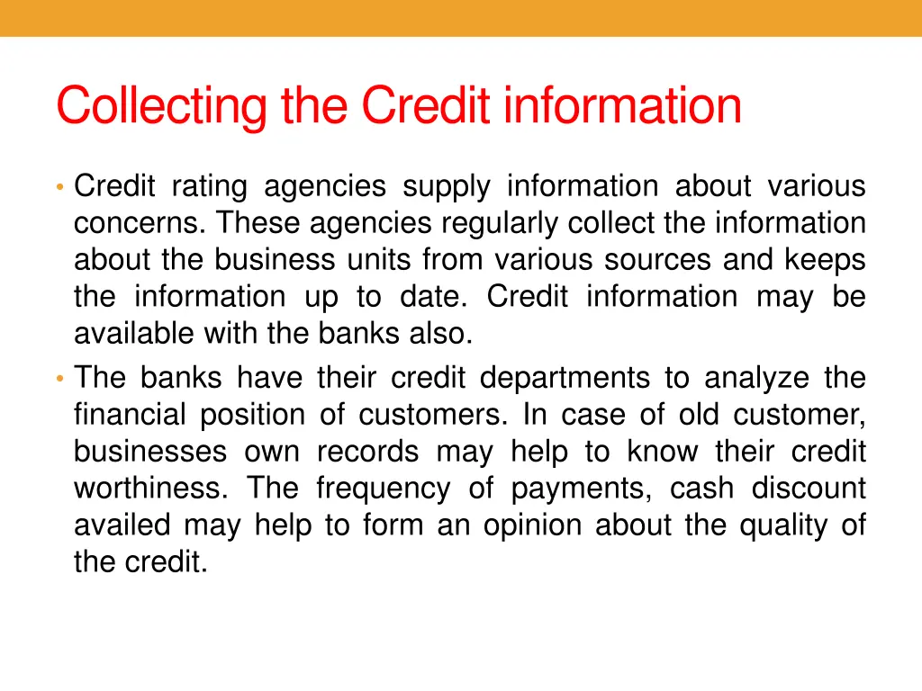 collecting the credit information 1