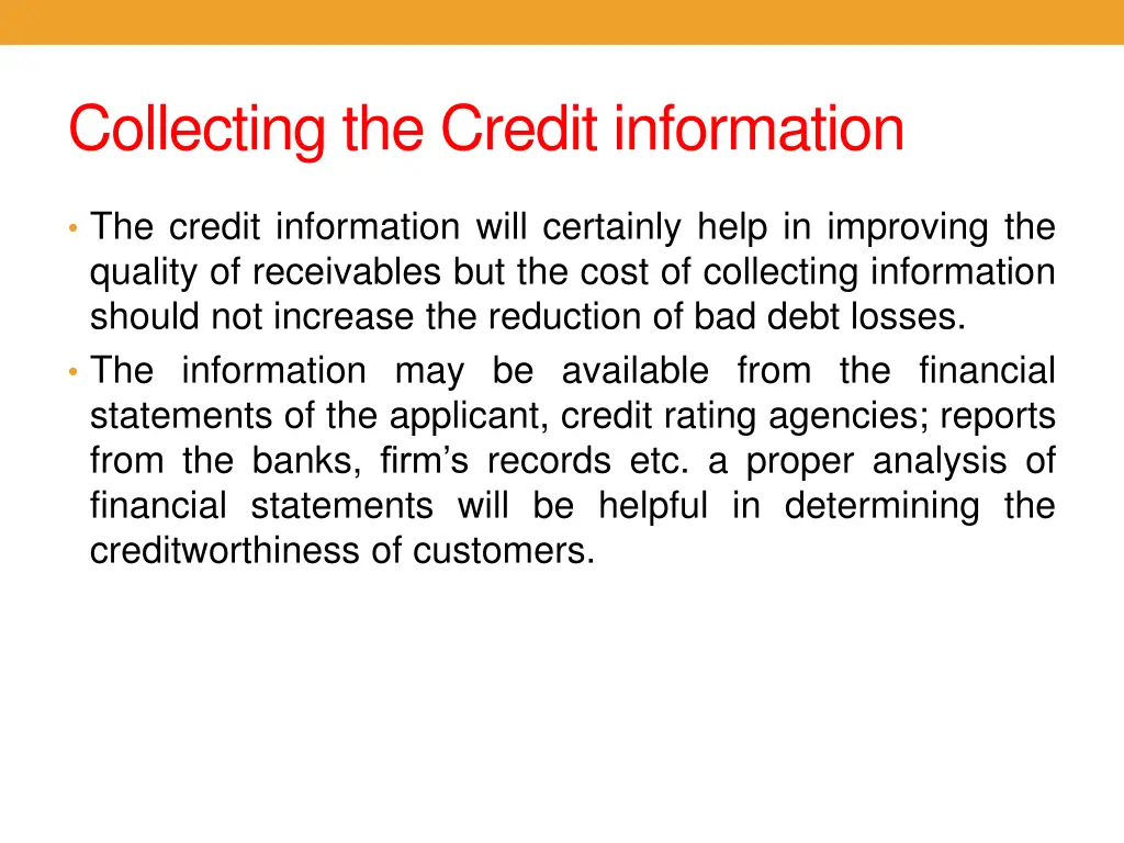 collecting the credit information