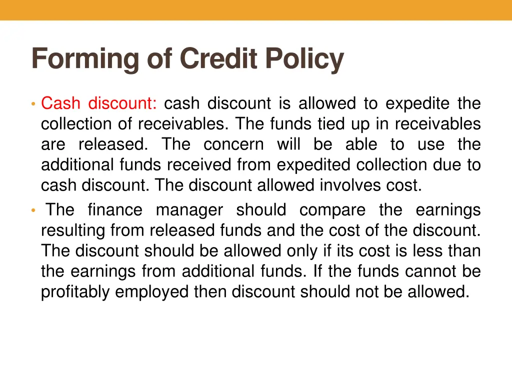 forming of credit policy 3