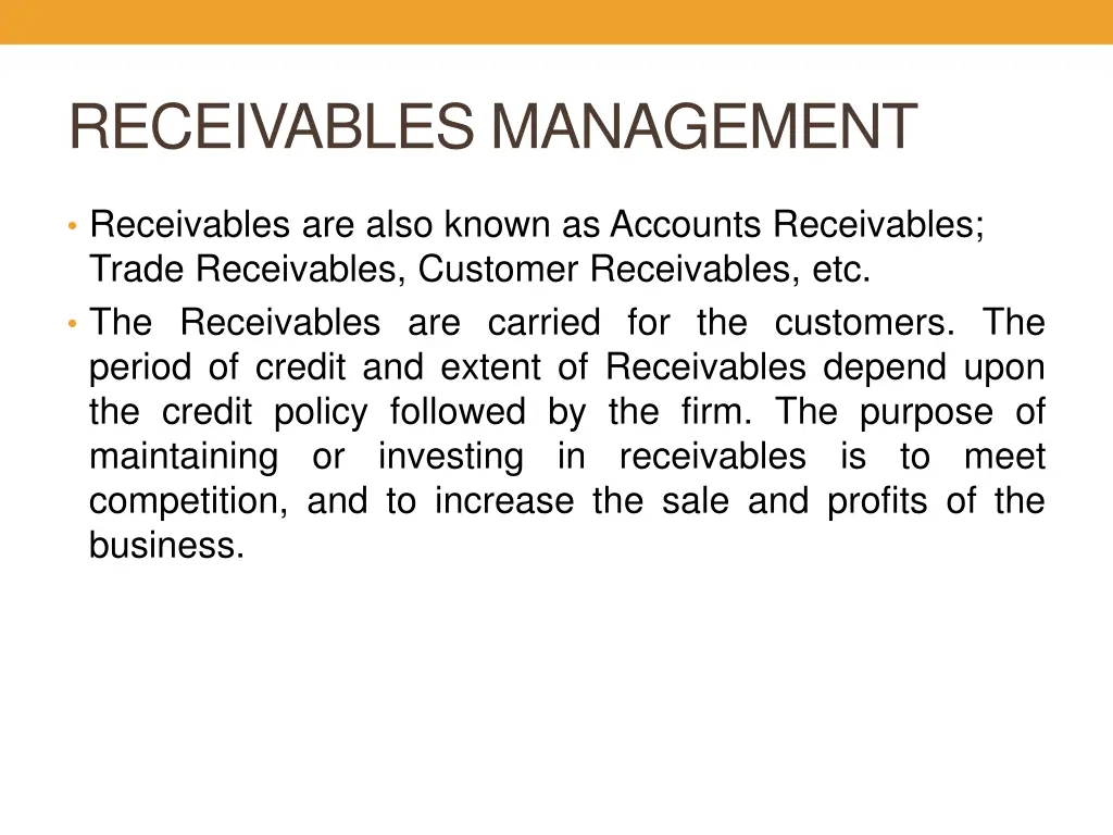 receivables management 2