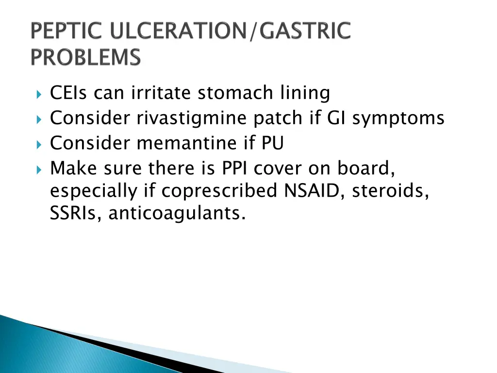 ceis can irritate stomach lining consider