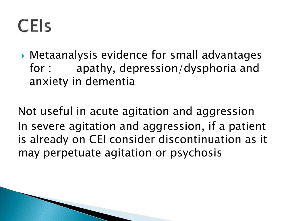 metaanalysis evidence for small advantages