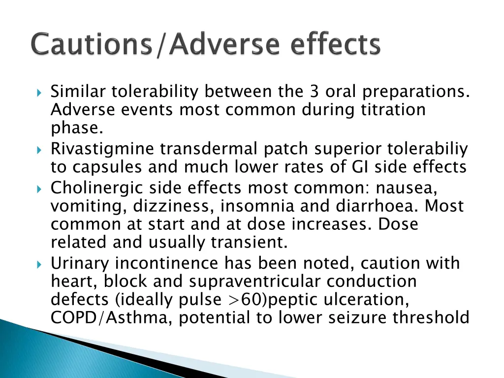 similar tolerability between the 3 oral