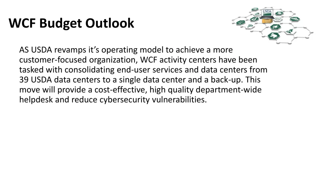 wcf budget outlook