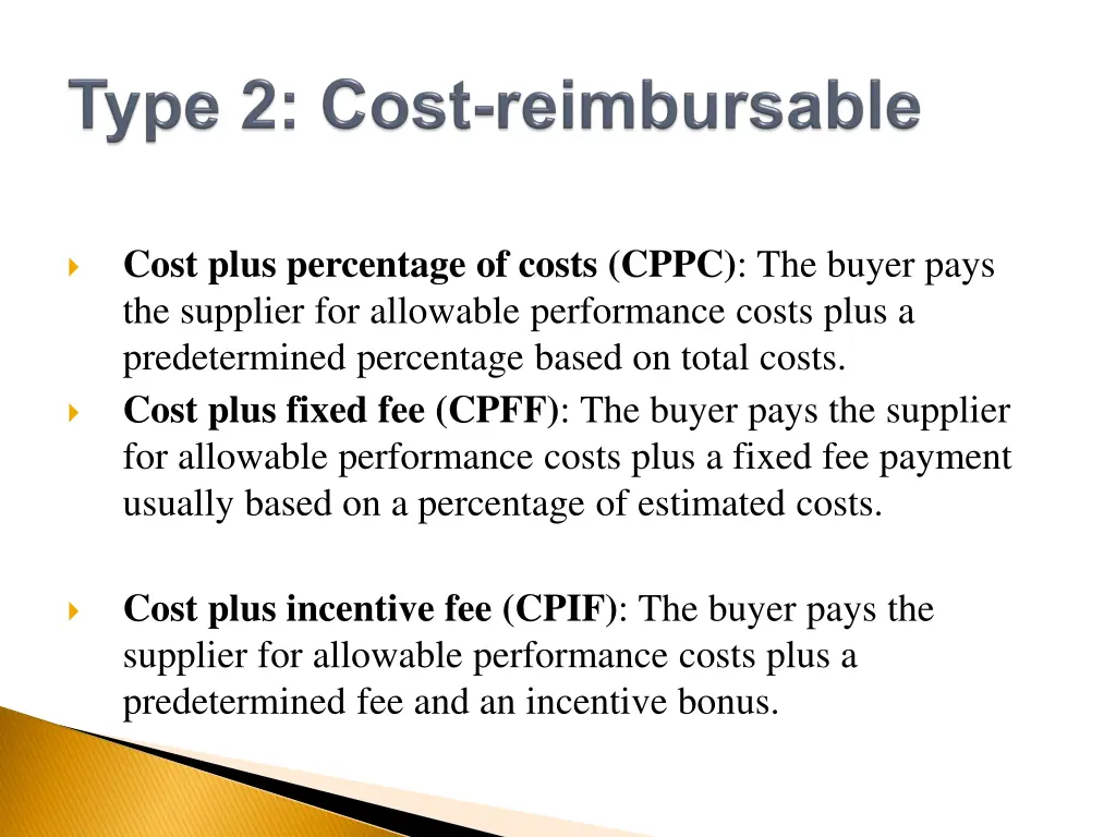 cost plus percentage of costs cppc the buyer pays