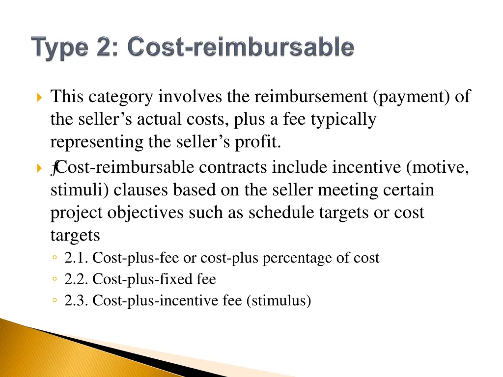 this category involves the reimbursement payment