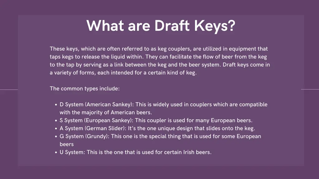 what are draft keys