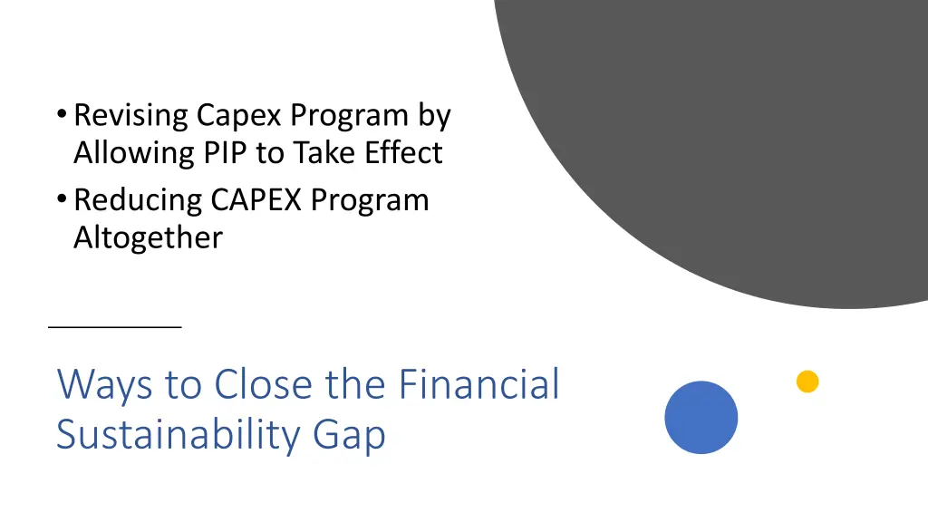 revising capex program by allowing pip to take