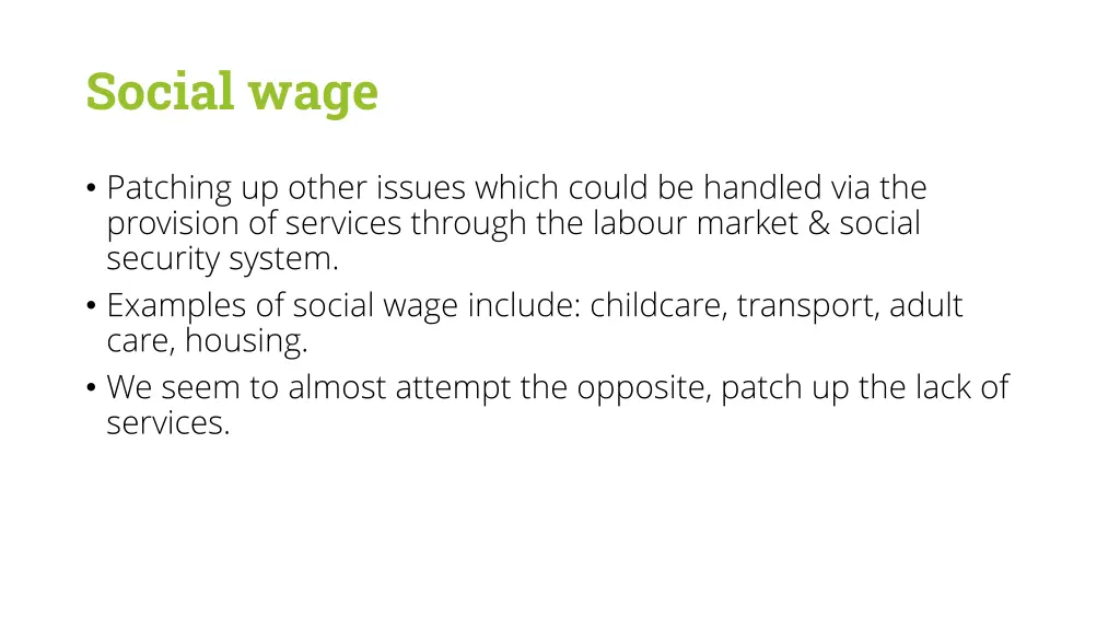 social wage