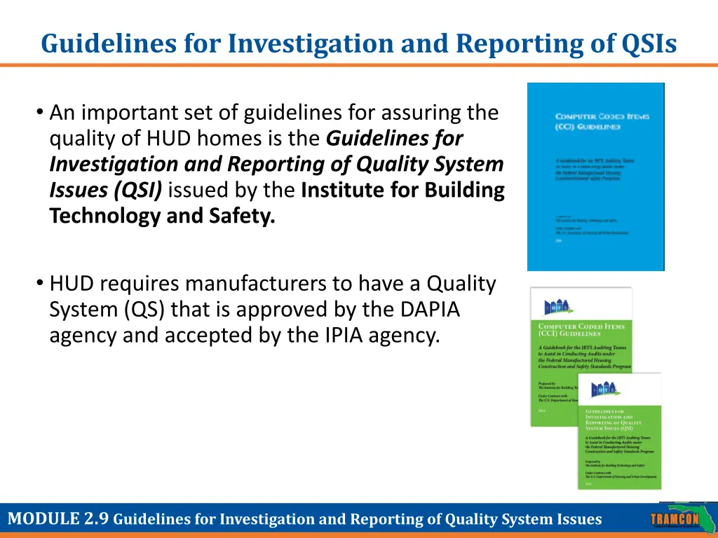 guidelines for investigation and reporting of qsis