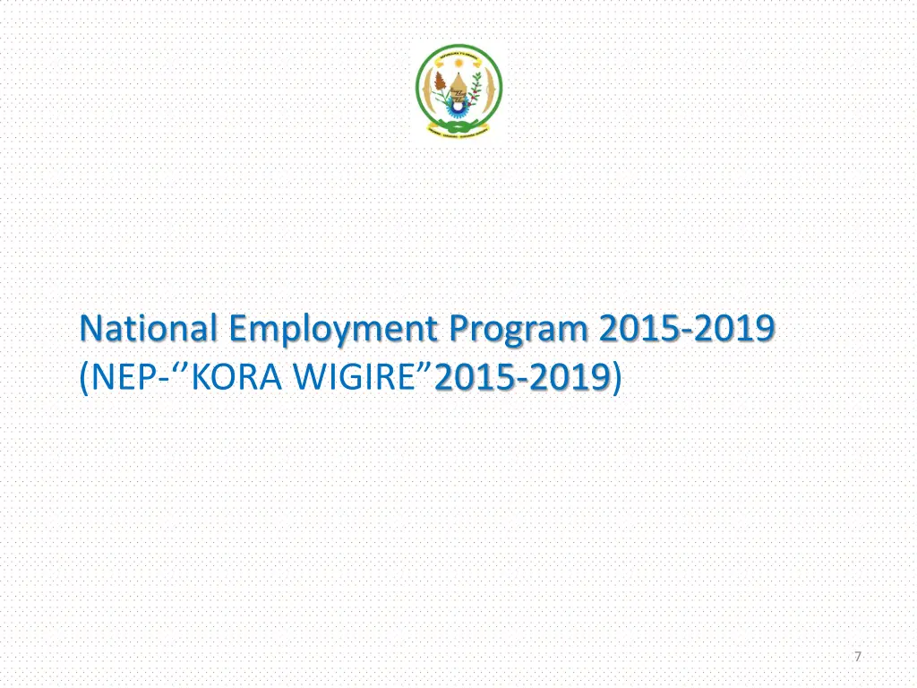 national employment program 2015 2019 nep kora