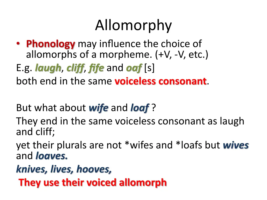 allomorphy 1