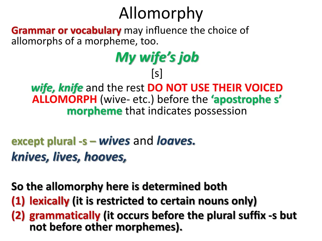 allomorphy 2