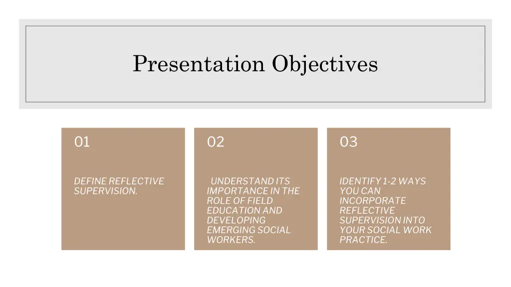 presentation objectives